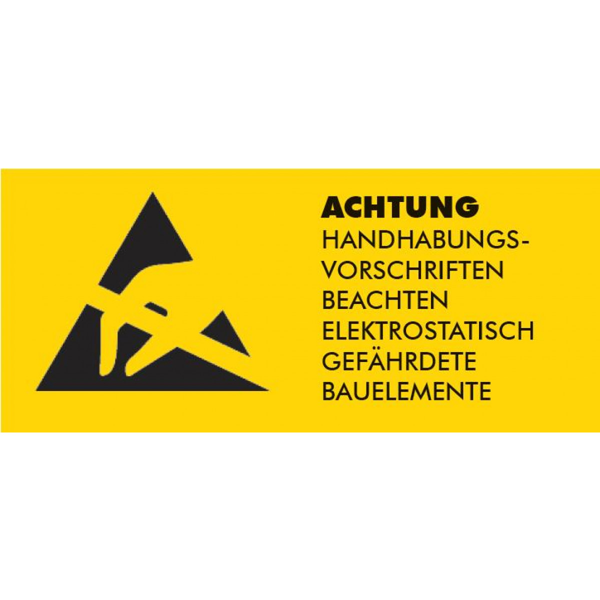 Warning labels for ESD packaging german