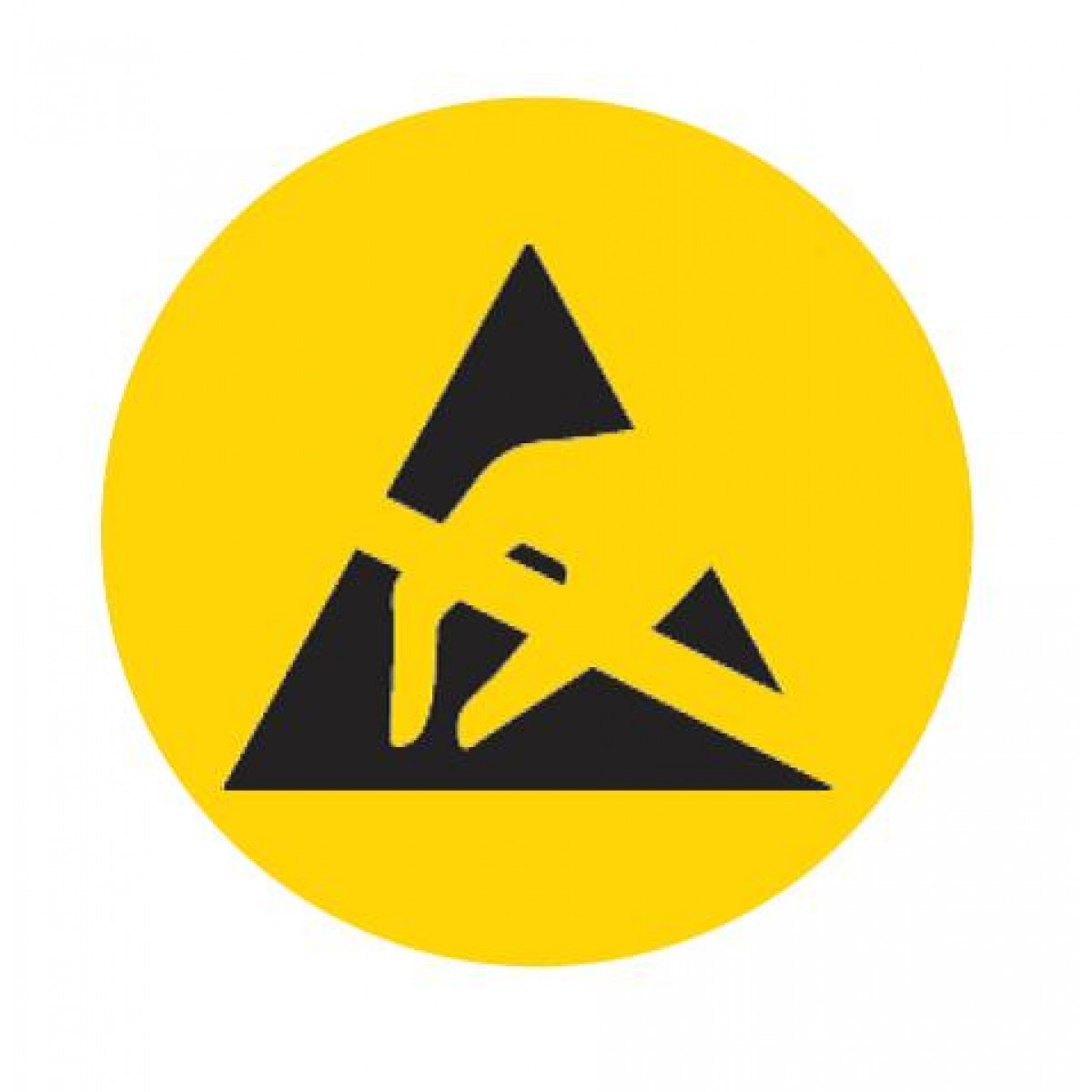 Warning symbol paper sticker 