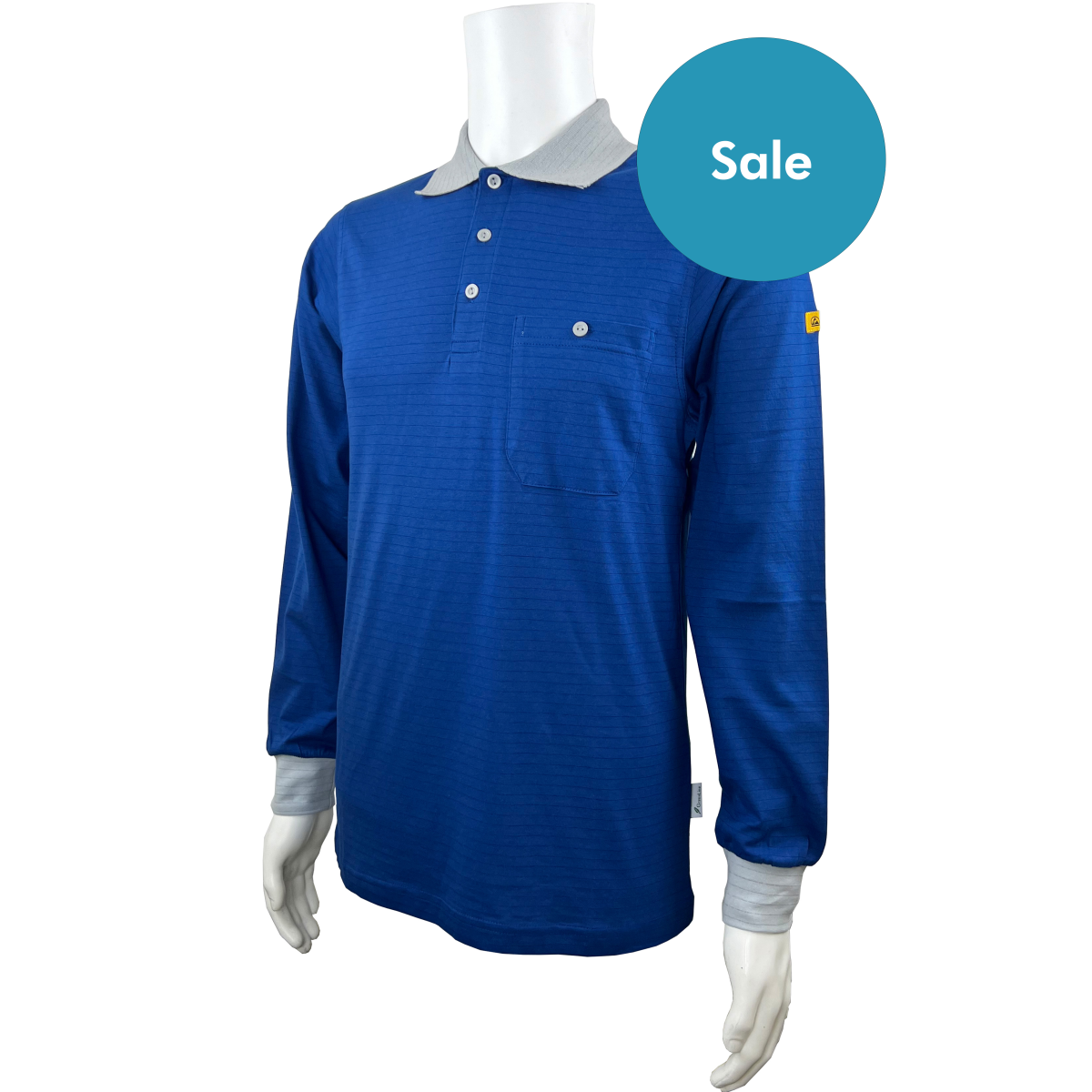 KETEX® Damen- und Herren-Poloshirt langarm kobaltblau -50% 